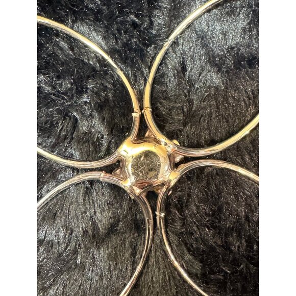 Vintage Mid Century Decorative Metal Flower  Candle Holders - Picture 5 of 9